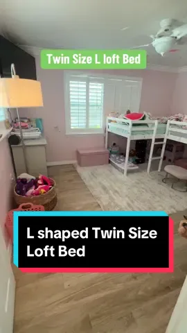 L-Shaped Twin Size Loft Bed with Ladder and Slide, White. Twin size L shaped Loft Bed. Beds for my twin girls I bought last year. Girls absolutely love the bed. Space saver for small rooms #loftbedideas #loftbeds #tiktokshop #tiktokshopholidaydeals #falldealforyou #loftbed #tiktokshopblackfriday #tiktokshopholidayhaul #tiktopshopcybermonday #falldealsforyou2024 