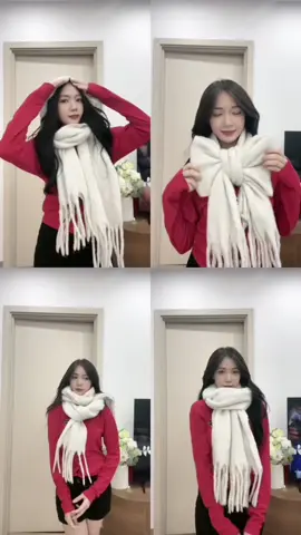 4 kiểu quàng khăn xinh nè #outfitsideas #outfitinspo #thoitrangmuathu #khanlen #khanlenmuadong #trending #fyp #muadong 