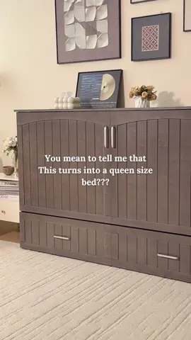 Conquer small spaces with our Queen Murphy Bed, Bed by night, storage by day, plus a built-in charger.🔎 Search dtj7729 on Temu for this amazing product! #Temu #TemuFinds