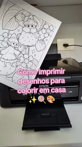 Imprimindo desenhos para colorir em casa ✨🍭🎨 #colorindo #marcadores #touchmarkers #ohuhumarkers #lapisdecor #coloredpencil  #pintando #relaxing #coloring #coloringbook #livrodecolorir #fy #fyp