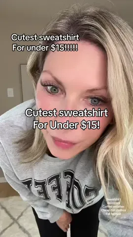 This is such a cute cozy sweatshirt for under $15! This is a great affordable fall sweatshirt and great for layering winter clothes! The inside is very soft fleece.  I absolutely absolutely love this sweatshirt. #sweatshirt #sweater #affordablefashion 