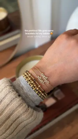 Probably one of my favorite pieces of jewelry, ever. They are stunning in person! Such a special gift 💝 #custombracelets #customjewelry #personalizedjewelry #18kgoldplated @BaubleBar 🤎🤎
