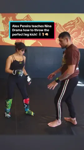 UFC Champion Alex Pereira teaches Nina Drama how to throw the perfect leg kick! #UFC #mma #ufc307 #kickboxing #boxing #karate #muaythai #alexpereira #poatan #alexpoatan #ninadrama #jiujitsu #brazilianjiujitsu #judo #jiujitsugrappling #jiujitsulifestyle #jiujitsutiktok #jiujitsugirl 