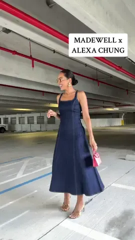 loving this a line denim dress from the #alexachung x #madewell collection #howtostyle #howtowear #denimdress @madewell #hermesminikelly #gianvitorossi #yesglasess #lelesadoughiearrings #outfitideas  https://liketk.it/4SD7x