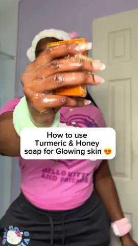 #CapCut Glowing Skin ? Here’s how i use Our Turmeric & Honey soap ! #tiktokshop #fyp #evenskintone #glowingskin #turmeric #turmericsoap #darkspots #skintok #kdkcares🧖🏾‍♀️ 