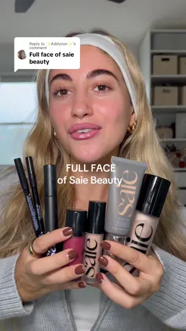 Replying to @✨Addyson✨ full face of @Saie products!! its giving clean girl makeup ☁️ im absolutely obsessed with this brand which should i do next???  #foryou #fyp #makeup #makeuptok #makeuptutorial #makeuphacks  #beauty #BeautyTok #fullface #MakeupRoutine 