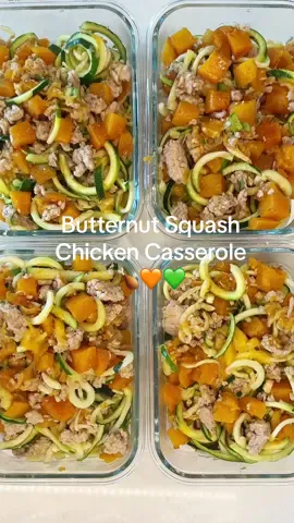 Butternut Squash Chicken Casserole 🍗💚🧡 so easy w/ so much protein #highproteinmeals #highprotein #onacut #cuttingtips #highproteinbreakfast #highproteinmealprep #highproteinlunch #mealprep