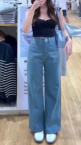 #ยีนส์กระบอกเอวสูง #กางเกงยีนส์ #jeans #foryou