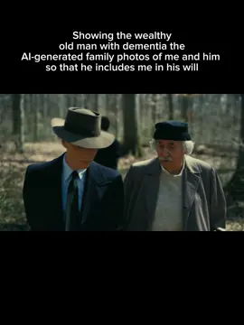 Showing the wealthy old man with dementia the AI-generated family photos of me and him so that he includes me in his will 💸 #nufa #ai #filters #deepfake #photoediting 