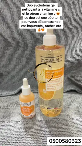 Le gel nettoyant eclat evoludem a la vitamine c combiné au serum est super efficace pour vous débarrasser de vos impuretés et redonner de l’eclat a votre visage 🧡 . 