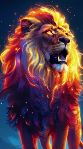 Leo - Neon Lion: A majestic lion stands proud at the heart of a radiant neon savanna, letting out a powerful roar that echoes through the night. Its magnificent mane is illuminated with vibrant neon gold and orange highlights, shimmering with each movement, embodying Leo’s strength and charisma. The lion’s piercing eyes glow intensely with neon light, commanding attention. As it strides confidently, the ground beneath it glows softly in a golden hue, enhancing its regal presence and symbolizing the natural leadership associated with Leo. #LeoInNeon #RegalLion #NeonSavanna #StrengthAndCharisma #ZodiacPride #LiveWallpaper #aiWallpapers 