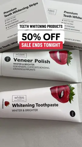 All teeth whitening products are on sale until tonight! #teethwhitening #whiteteeth #oralcare #dentalcare #toothcare #brightsmile #teethwhiteningproducts #teethwhiteningpen #teethwhiteningtoothpaste #teethwhiteningstrips #tiktokmademebuyit #foryoudays 