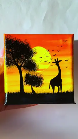 Giraffe 🦒🌅 Acrylic on 10x10 cm canvas board . . . . . . . . #art #artwork #acrylicpainting #acrylic #painting #paintingart #artist #paintingtutorial #canvas #canvasart #canvaspainting #paintingideas #artoftheday #acrylicart #paint #acrylics #canvascreations #piktura #pikture #giraffe #sunset #sunsetpainting #natureart #paintings 