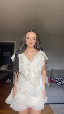 Bridal shower ootd #fyp #bridalshower #dress #makeup #bride #grwm #whitedress #bridal 