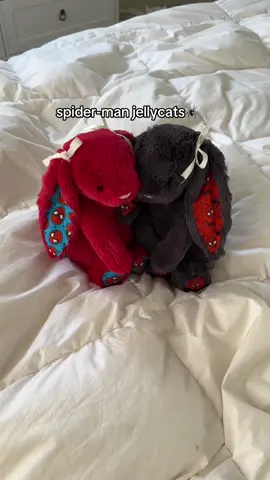 made these for my nephews 💕 cutest gift idea 🧸 bunnies from @Jellycat #jellycat #cute #tutorial #spiderman #matching #duo 