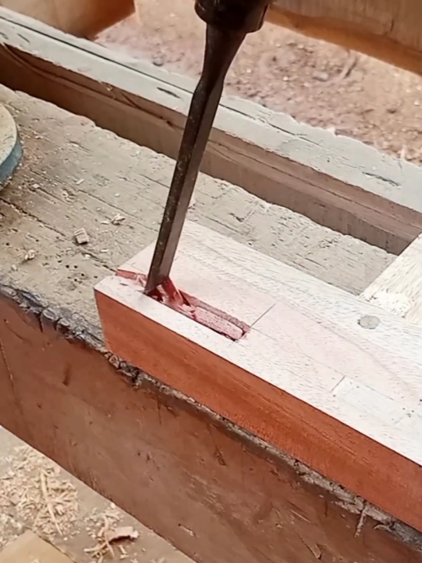 cara bobok menggunakan pahat manual #woodworking #trick #tips #tukangkayu 