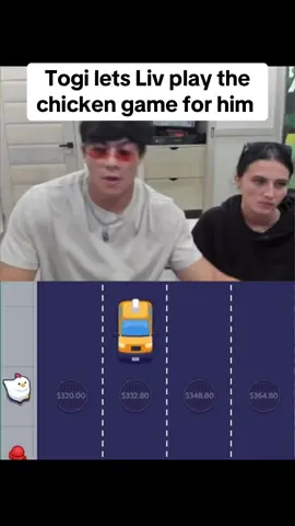 Togi lets Liv play the chicken game for him #kickstreaming #Togi #stevewilldoit 