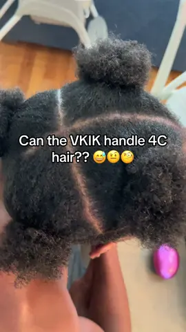 Using the #VKIK straightener on 4C hair. 🤭👀  #fyp #straighteningbrush #VKIKreview #4chairclub #type4hair #naturalhair #ttshop #coils #curlyhairroutine 