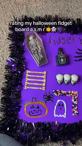Rating my fidget board asmr!! 🎃👻🕸️🕷️☠️ My favorite holiday calls for the most amazing fidget board yet!! Happy October spookies 💋 #fidgetboard #fidget #asmr #fypage #lowqualityasmr #lofiasmr 
