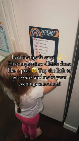 First night-time chore list complete, and I couldn’t be more proud! 🌙✨ Teaching responsibility and routine early makes such a difference. These chore charts are a game changer—making bedtime smoother and fun for her! 🛏️💫  Moms, if you’re looking to make your evenings easier and teach your little ones independence, grab this chore list from my link! You’ll love how much it helps! 💖 #MomWin #ChoreChart #RaisingResponsibleKids