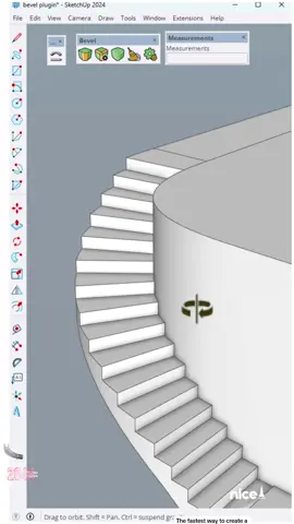 The fastest way to create a staircase in a rounded corner using Bevel and Shape Bender plugins in SketchUp! Staircase  Round  Shape Corner  SketchUp  Bevel Shape Bender  #shape #shapebender #bevel #staircase #nicetower #craft #architecture #architect #fypシ゚viral #reels #viral #videoviral #Fyp #sketchup3d #engineering #sketchup #réel 