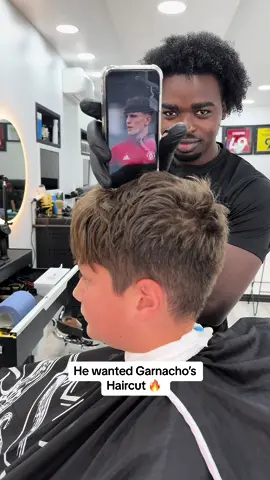 Does it suit him? 🔥 #garnacho #barber #manchesterunited 