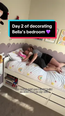 Replying to @user2795677667887 Part 2 of decoarting Bella’s Bedroom 💜 #decorating #bedroom #lickpaint #cheethamswithdreams #family @Lick 