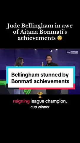 😮 “You’ll get there someday, Jude!”: At the @EA SPORTS FC #FC25 event in Madrid, @Josh Denzel read out @Aitana Bonmatí’s achievements of the last year and it was fair to say Jude Bellingham was more than impressed! 🤩 #Aitana #Bonmati #AitanaBonmati #FCB #FCBarcelona #Barcelona #JudeBellingham #HeyJude #Bellingham #RealMadrid #Real #LaLiga #FC25 #EASports #Madrid #fortheclub #easportsitsinthegame 
