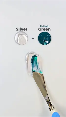 Let's Mixing Silver & Phthalo Green 💚 . . . . #colormixing #artvideo #art #colors #silver #paintmixing #reels #asmr #foryou  #satisfaying #relexing 