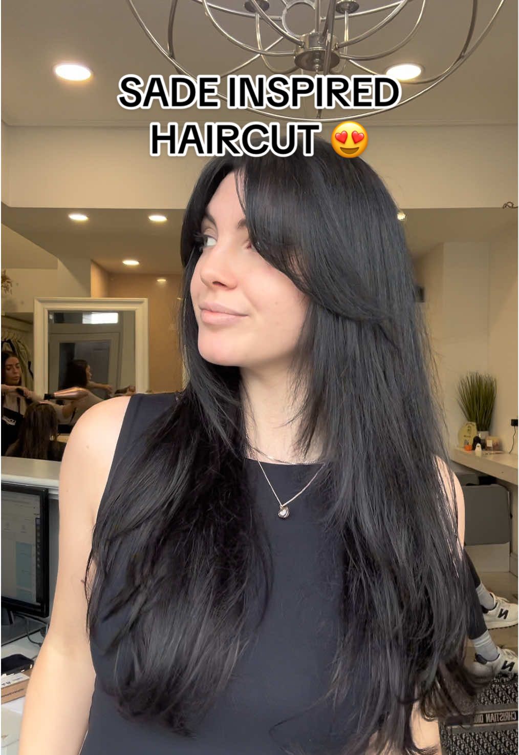 Day 1 of becoming the best version of myself - todays mission: fixing my identity crisis. I got a Sade inspired haircut and asked for the sabrina Carpenter style bangs with face framing medium to long layers 😍  #sadeaesthetic #sadehair #mediumlayerhaircut #haircut #SelfCare 