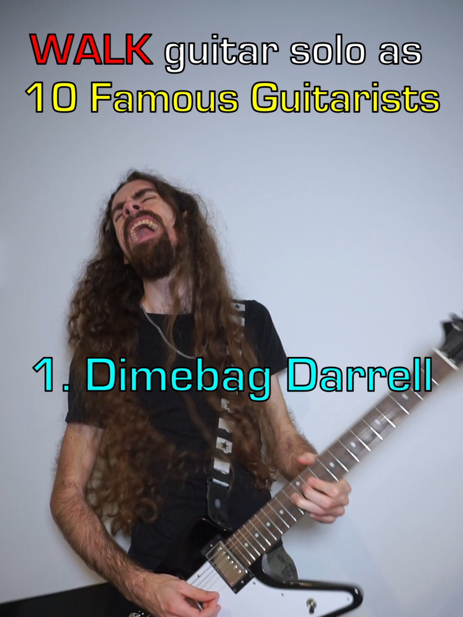 Walk solo as 10 Famous Guitarists #pantera #dimebagdarrell #walk #guitarsolo #metal