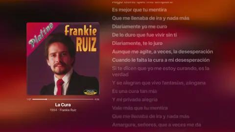 La Cura - Frankie Ruiz #lacura #frankieruiz #fyp #parati #viraltiktok #salsaparaestados #lyricsvideos