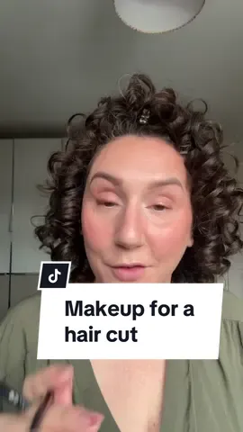 Staring at yourself in a mirror for an hour with wet hair means you need good make-up so you don’t feel like shit   #over40makeup #over40 #over40club #curlycut #curlycommunity #naturalmakeup 