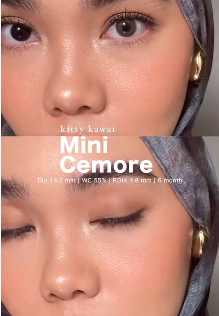 Buat wisuda ✅ CANTULL BANGET, aku baru pernah pake kitty kawai tapi warnanya se berani ini, biasanya natural banget. Oiyaaaa Pupil diameter/optik centernya 4.8 mm yaa @Eyeslandcon  #softlens #rekomendasisoftlens 