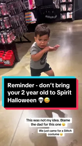 Blame the dad but i also did pee myself watching this. And to think one year later Spirit Halloween is his favorite store to go to! Should i be concerner haha? #fyp #foryou #halloween #jumpscare #scared #toddler #momlife #spirithalloween #funny #prank #tiktok #viral 