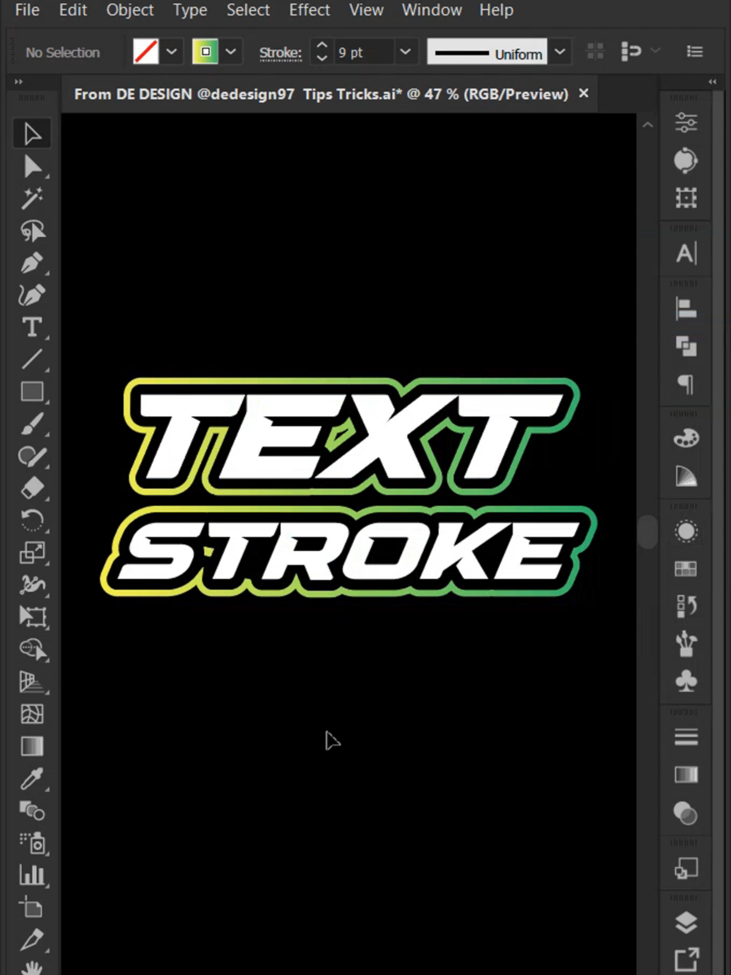 How to make TEXT STROKE in Illustrator #illustrator #design #dedesign