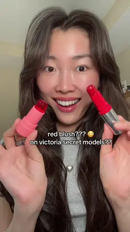red blush INTIMIDATES me but why did this kinda slay 😚💅 it looks so diffused and pink on me!  used @milkmakeup jelly blush spritz and @Haus Labs by Lady Gaga blush!  which side do u prefer???  #redblush #makeuptrend #blush #blushtrend 