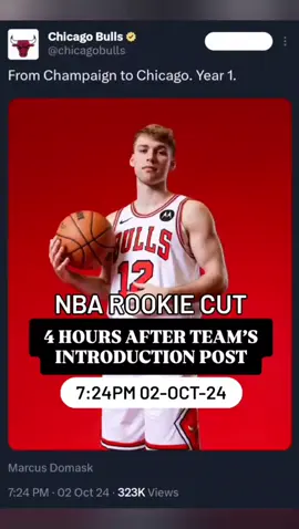 Must have been a really bad 4 hours 🙆. (Via WestPineBills/X) #chicagobulls #NBA 