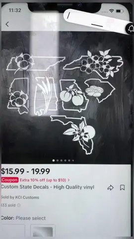 Custom State Decals - High Quality vinyl，Let us know what state you want next! #truckstickers #country 