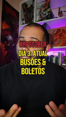 #RPGtober Dia 3 - Atual: Busões & Boletos 🎲✨  Que tal jogar um RPG sobre a vida cotidiana do brasileiro? Enfrentando coisas como filas, ônibus, pombos e outros perrengues.  Pois é essa a experiência que Busões & Boletos te oferece. Um sistema de RPG nacional muito irreverente e fácil de aprender.  E aí você curte a premissa de Busões e Boletos? Jogaria? Deixa nos comentários que tipo de aventura você narraria nesse jogo?  RPG do @Dados e Contracapas  #rpg #rpgdemesa #dnd #dungeonsanddragons #dnd5e #mesarpg #campanharpg #viniciusparisi 