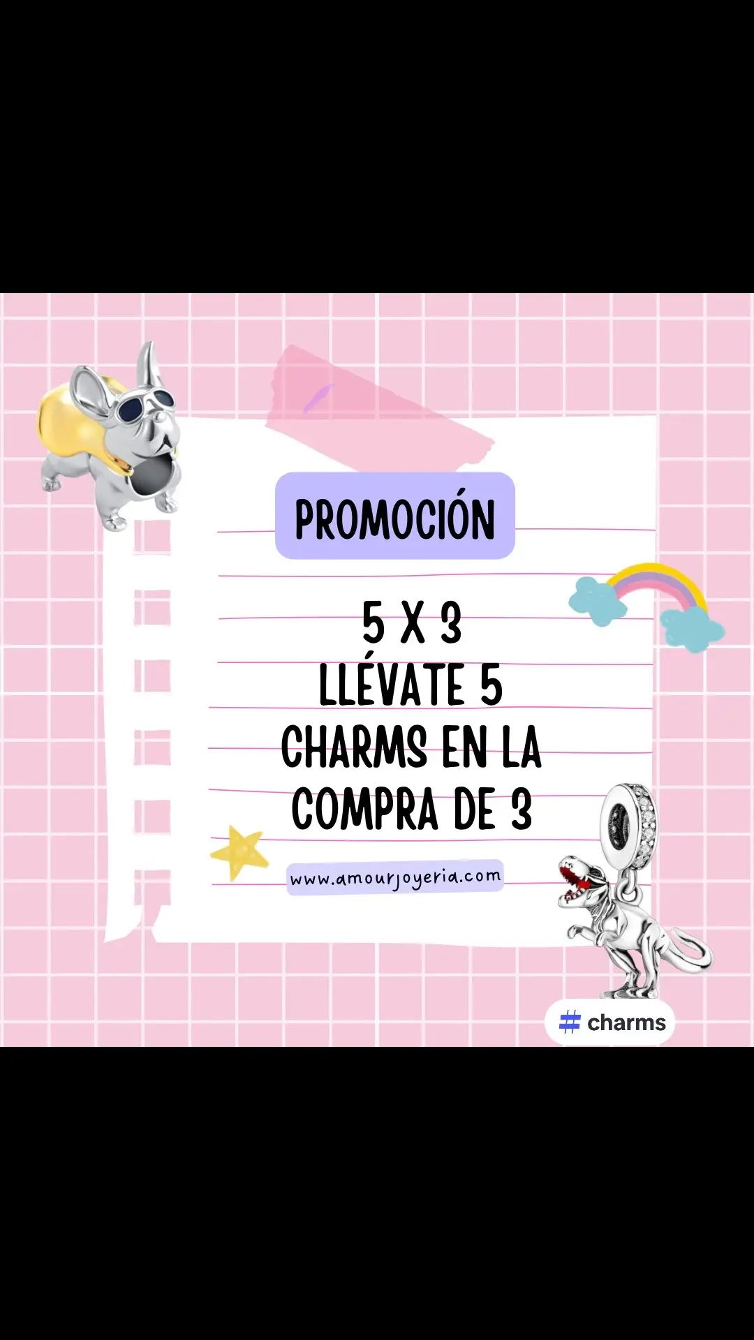 La promoción más loca del año. Llevate 5 charms pagando 3. Promoción valida en tienda en linea. 🌷 https://amourjoyeria.com/#charms #pulseras #joyeriamexicana #fyp #paratiiiiiiiiiiiiiiiiiiiiiiiiiiiiiii 