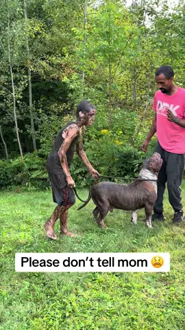 Please don’t tell mom….😫😂🥴 who’s more scared father or son 😂😂😂 #dogsoftiktok #fyp #foryou #viralvideo 