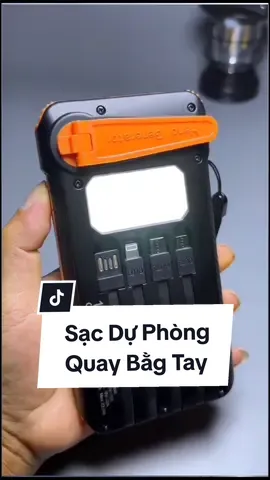 Cục sạc dự phòng 10.000mah - 20.000mah sạc năng lượng Mặt Trời hoặc phát điện bằng cách quay #viral #xuhuong #fyp #sacduphong #mayphatdien 