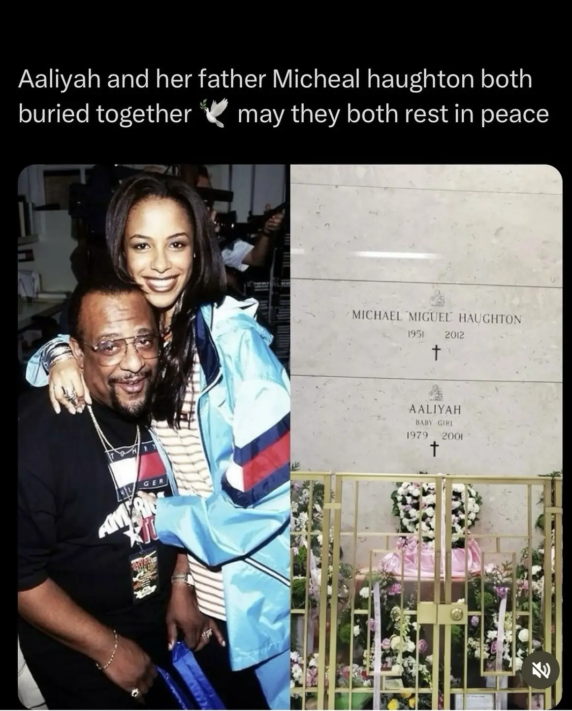 Aaliyah Buried With Her Dad #aaliyah #dad #michaelhaughton #rip #buried #relateable 