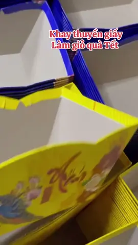 Set 10 khay thuyền Happy hoa văn nhũ (đựng bánh, giỏ quà thiết kế sang trọng)##gioquatet##quatet##khaythuyen##xuhuongtiktok