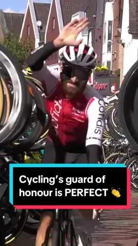 Cycling's version of a guard of honour for Simon Geschke is the perfect way to start his final race 👏🚲 #cycling #roadcycling #geschke