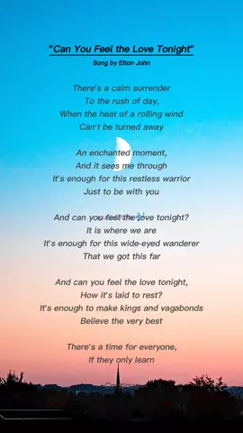 Can You Feel the Love Tonight - Elton John #Full  #Lyrics  #Songs  #Fyp  #Fy 