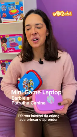 Olha que legal essa novidade que chegou aqui na Alô Bebê, o Laptop Mini Game!! São dois temas diferentes, Barbie e Patrulha Canina, para tornar a aprendizagem dos pequenos mais divertidas, confira os detalhes!  #laptop #laptopminigame #barbie #patrulhacanina 