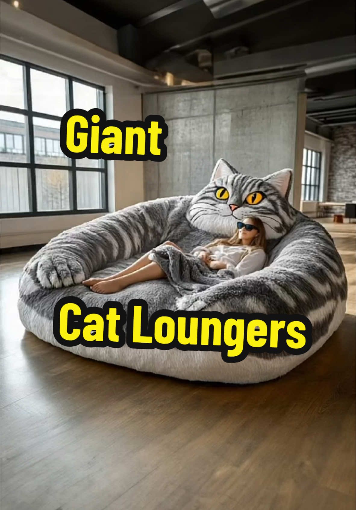 I'm obsessed with these giant cat loungers! 😻😻 #catsoftiktok #cozyathome #catlover 