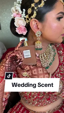 Such a cute way to make the day extra special! 🥰 #southasianbride #bridalmakeup #njmakeupartist #makeupartist #chanelperfume  bridal makeup, south asian bride, wedding makeup artist, high-demand areas, bridal beauty, wedding planning tips, makeup artist NYC, bridal makeup NJ, peak wedding season, dream wedding look, getting ready for the big day, wedding scent
